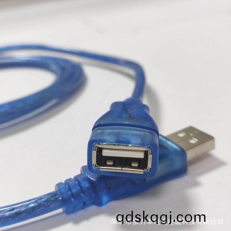 USB A公(gong)/A母 透(tou)明藍色(se)延(yan)長線(xian)